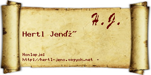 Hertl Jenő névjegykártya